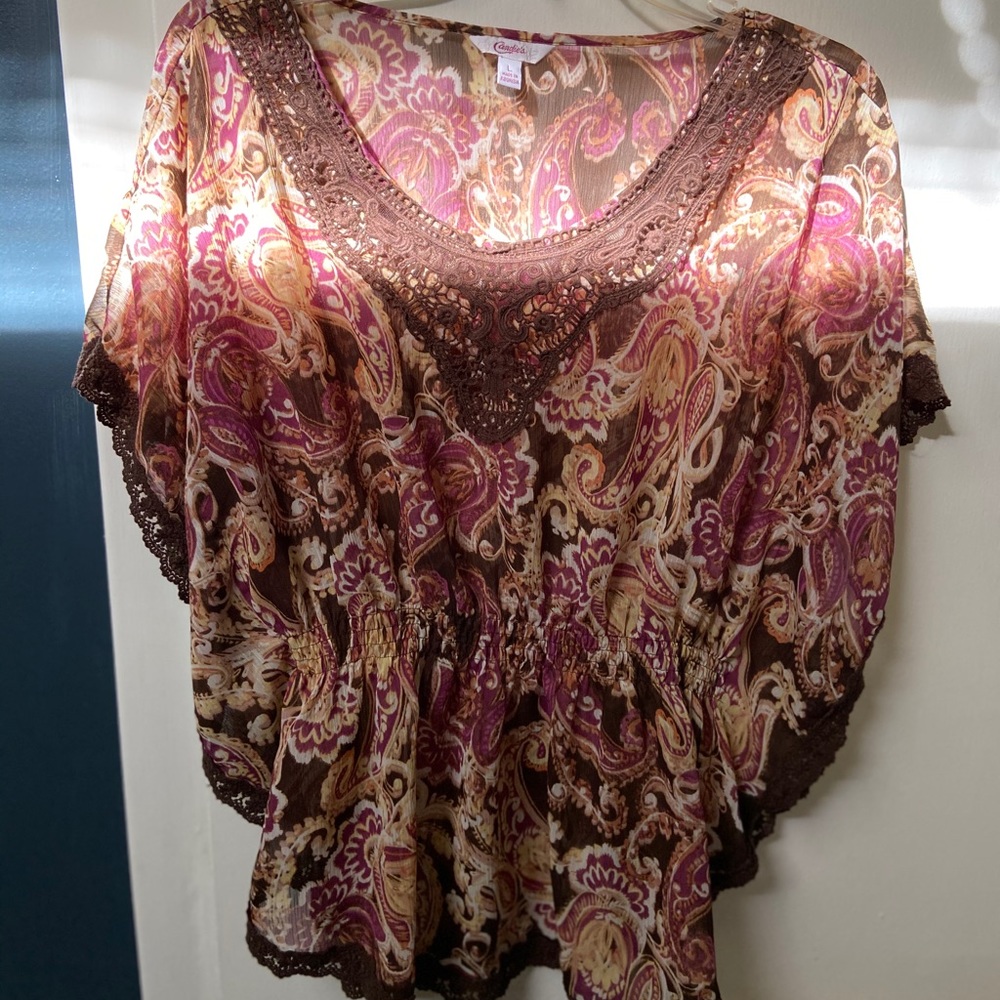 Candies sheer bohemian overlay top